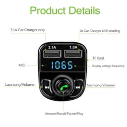 image-ONEVER Car Kit Bluetooth MP3 Player FM Transmitter