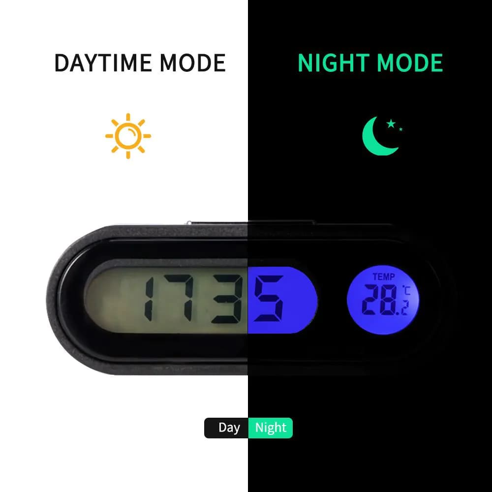 image-Car Digital Clock Temperature Gauge with LED