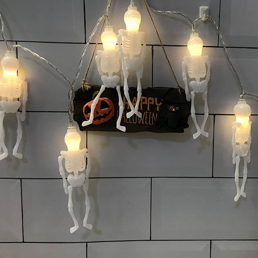 image-1.5 M Halloween String Lights Skull Warm Color