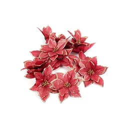 image-10pcs Artificial Flowers Christmas Decoration Red
