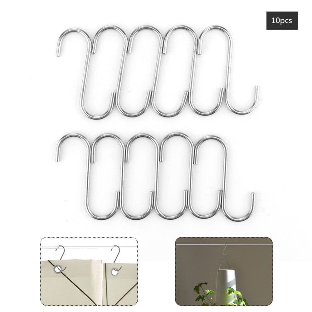 image-Stainless Steel Shower Curtain Rings Hooks