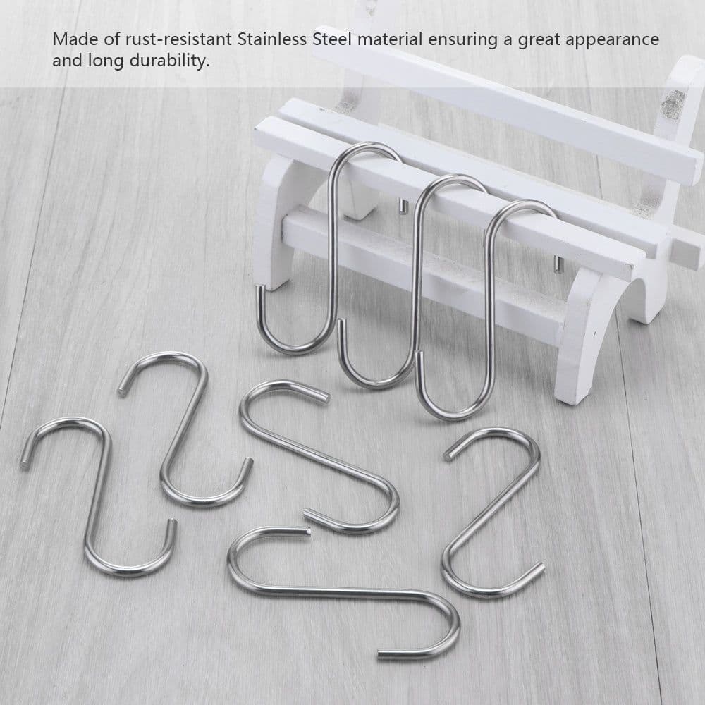 image-Stainless Steel Shower Curtain Rings Hooks