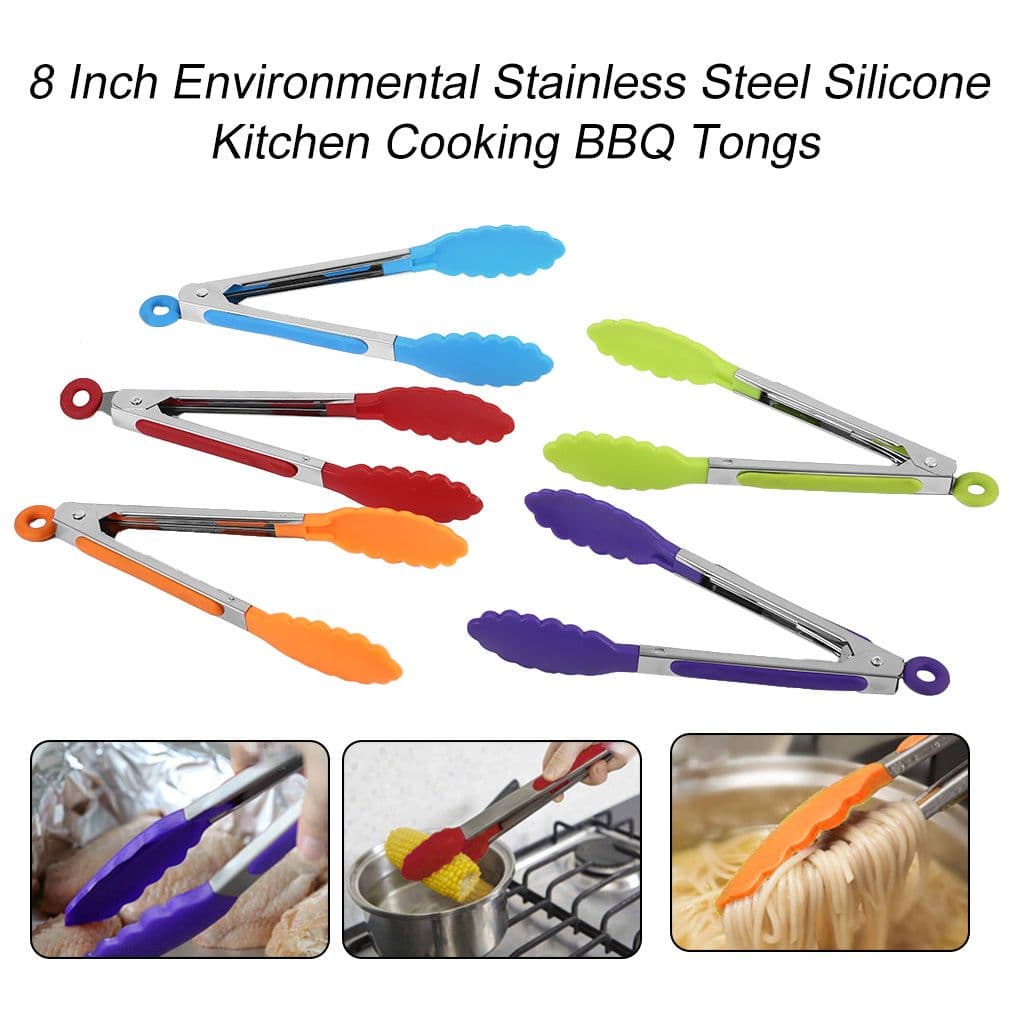 image-8 Inch Non-Slip Stainless Steel Food Clip