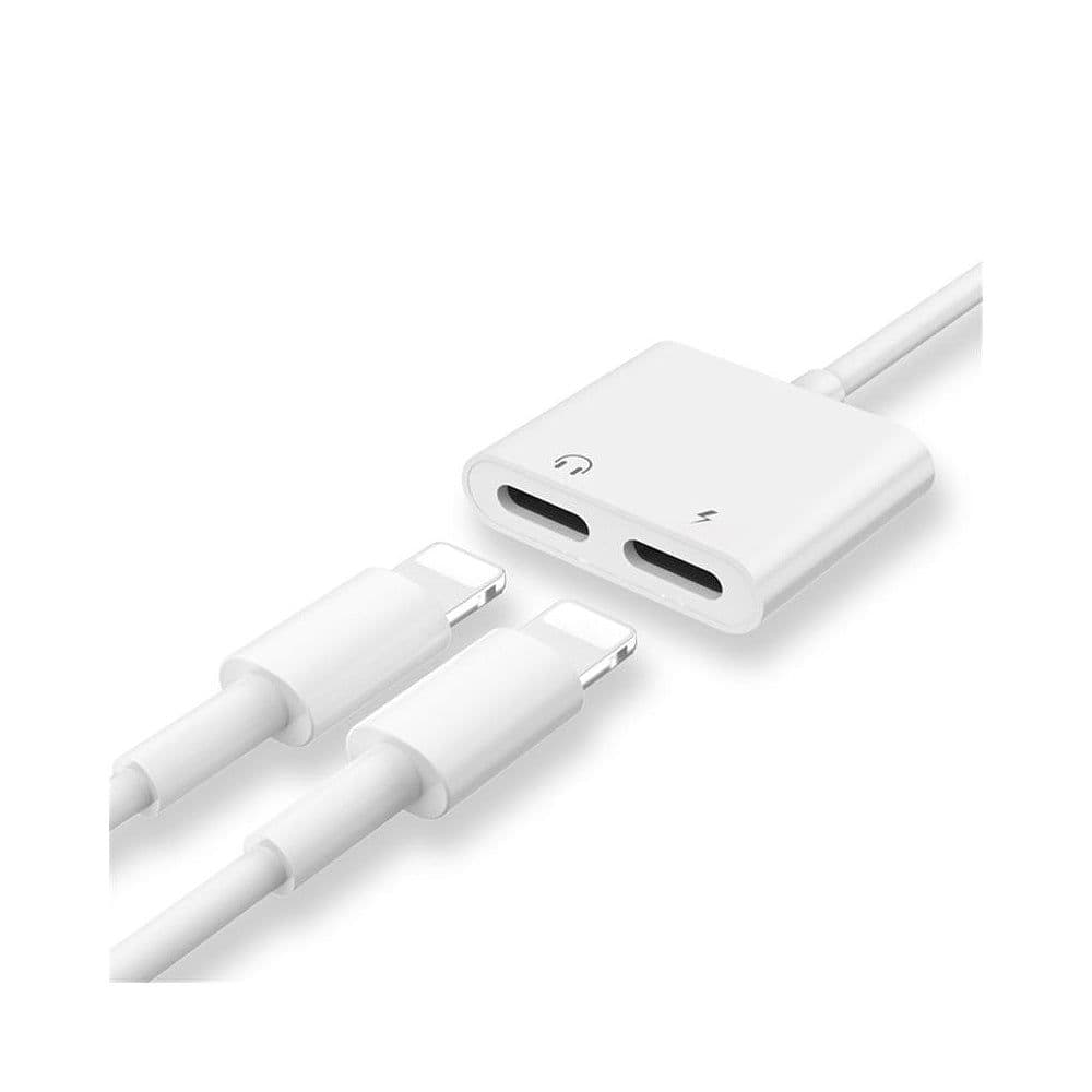 image-2 In 1 Dual Lightning Adapter Audio Charge Cable
