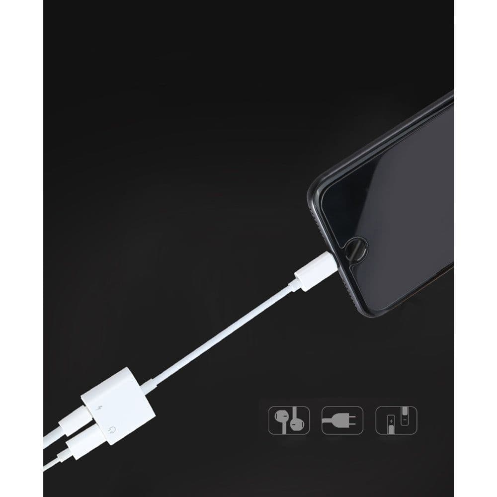 image-2 In 1 Dual Lightning Adapter Audio Charge Cable