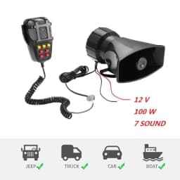 image-12V Car Horn Speakers Police Siren Air Horn Megaphone alarm