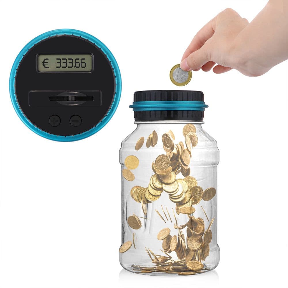 image-Digital Coin Counting Money Saving Box Jar Bank