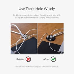 image-Desktop Grommet USB 3.0 HUB With Headphone Microphone Port