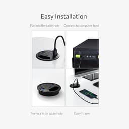 image-Desktop Grommet USB 3.0 HUB With Headphone Microphone Port