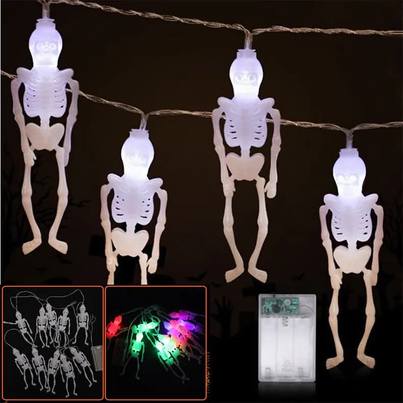 image-Halloween Decorative String Lights Skull 3 M RGB