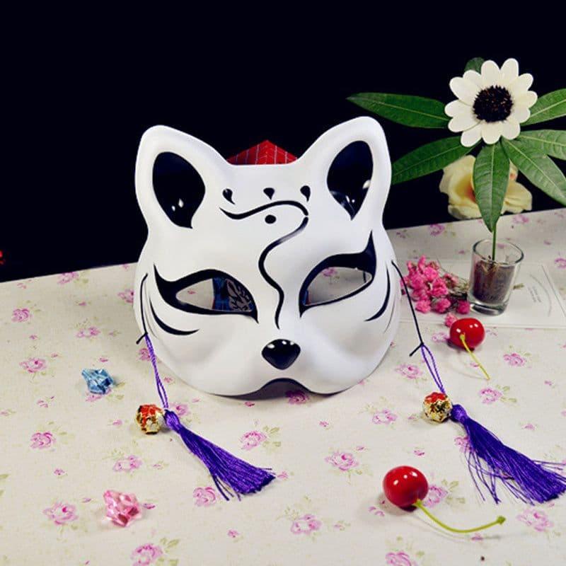image-Fox Mask Tassels Bells Halloween Mask Model C