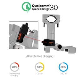 image-Aluminium Bicycle Motorcycle Phone Holder with USB Charger