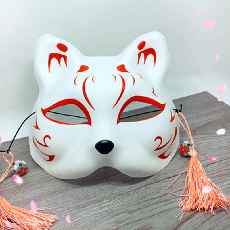 image-Fox Mask Tassels Bells Cosplay Halloween Mask