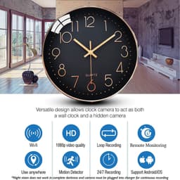 image-1080P HD Wall Clock Camera Wireless WIFI IP Camera for Camera
