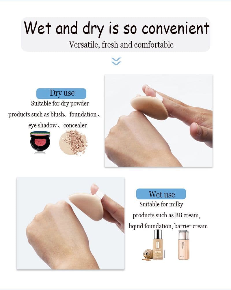 image-10pcs Smooth Cosmetic Soft Wet and dry air cushion puff