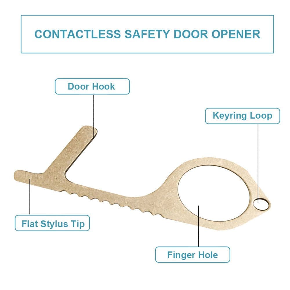 image-2PCS Portable Elevator Tool Antimicrobial Alloy EDC Door Opener