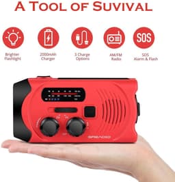 image-Wind Up Solar Radio Emergency Radio Crank Powered