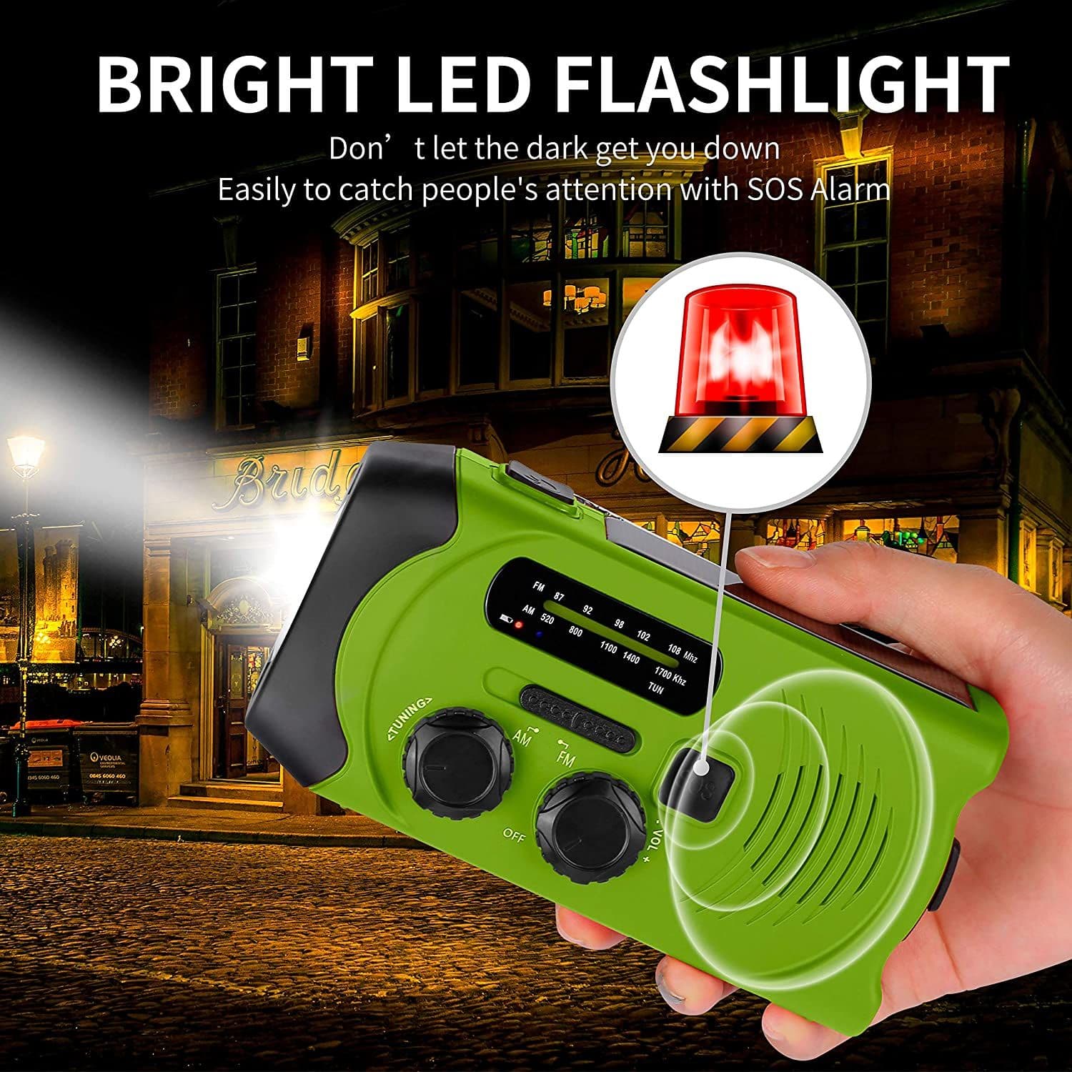image-Wind Up Solar Radio Emergency Radio Crank Powered