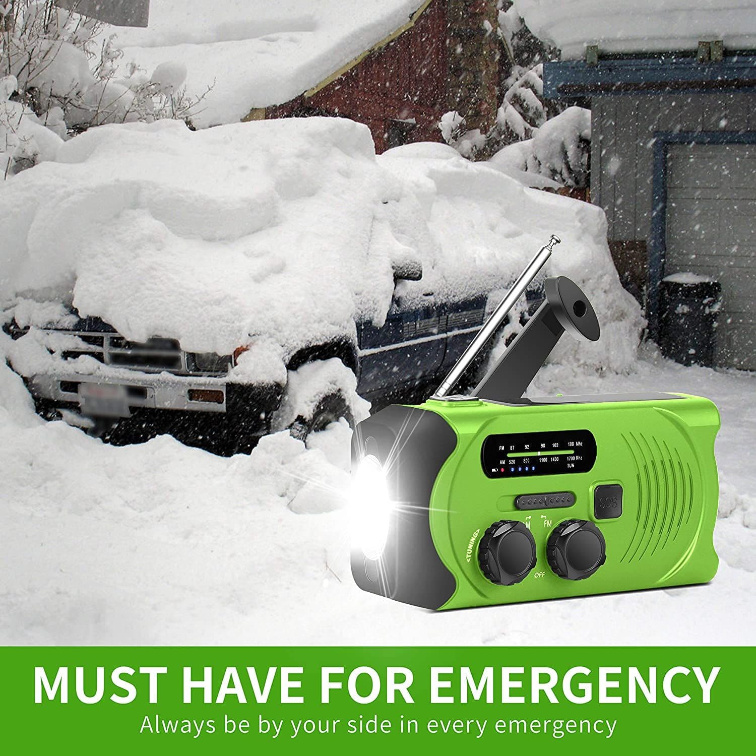 image-Wind Up Solar Radio Emergency Radio Crank Powered