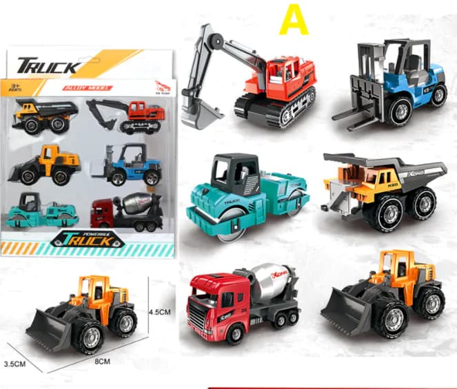 image-6pcs Alloy Vehicle Car Toys For Boys Kids Birthday Gifts