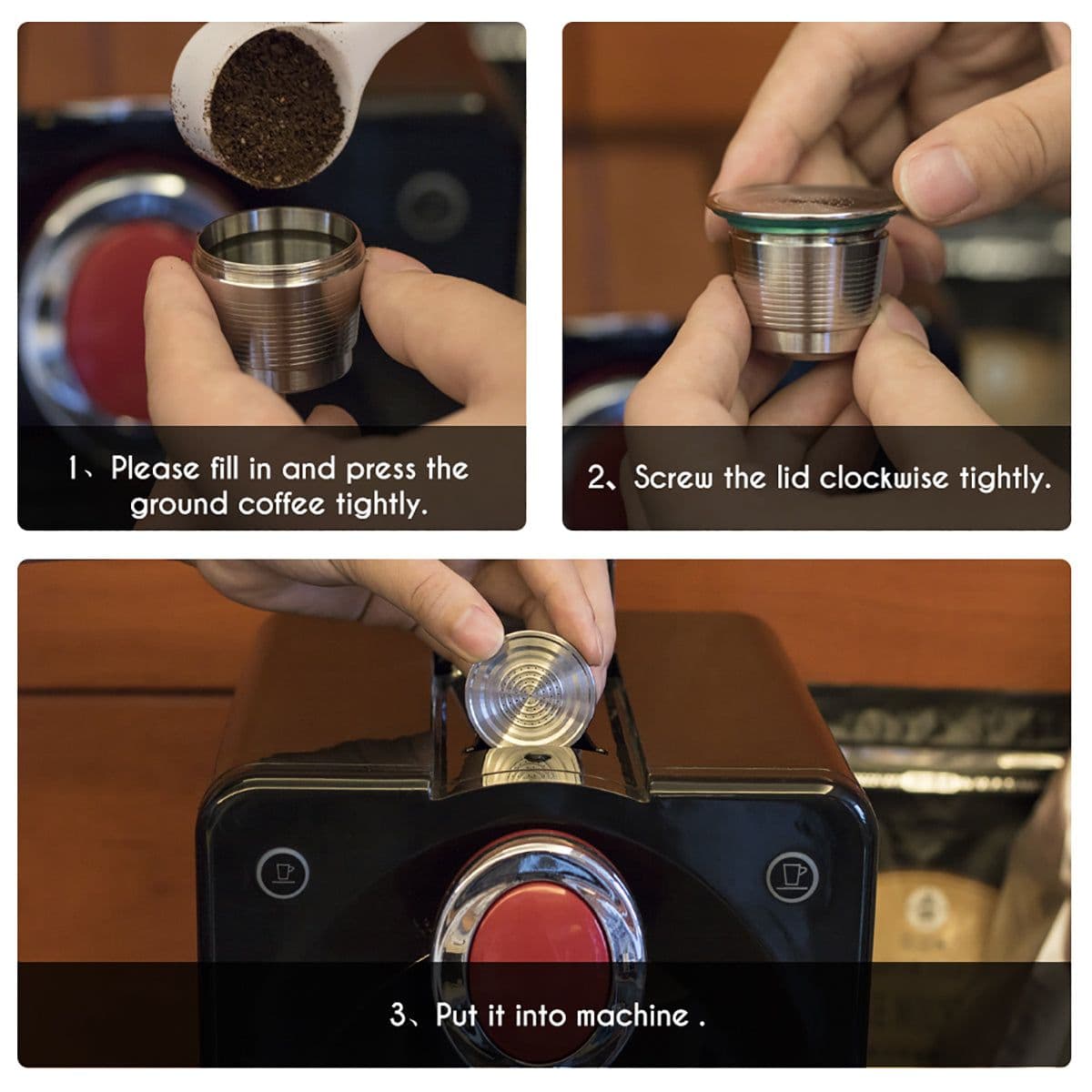 image-Stainless Steel Capsule Coffee Filt for Nespresso