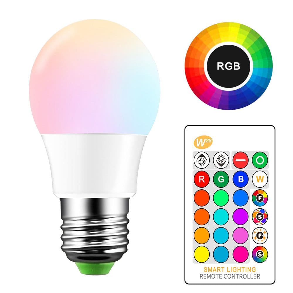 image-IR Remote Control RGBW LED Bulb E27 Color Changing
