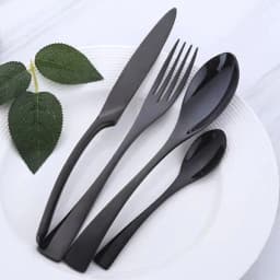 image-4pcs Stainless Steel Steak Knife Fork Spoon