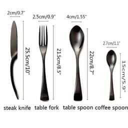 image-4pcs Stainless Steel Steak Knife Fork Spoon