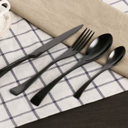 image-4pcs Stainless Steel Steak Knife Fork Spoon