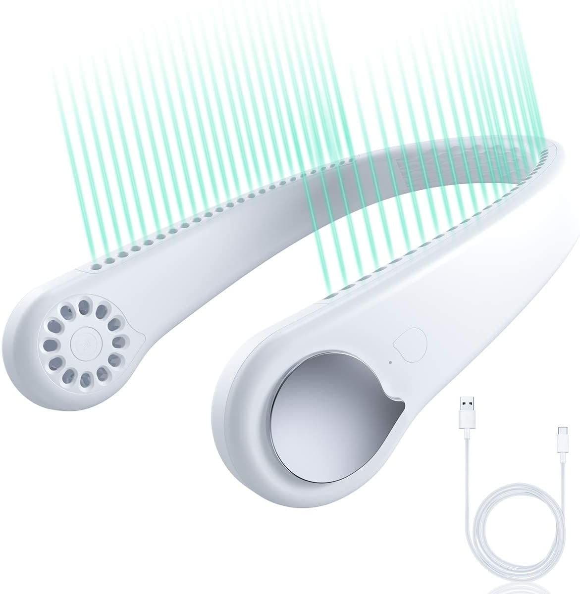 image-Summer Portable Mini Cooling Fan Rechargeable Bladeless Neck Fan