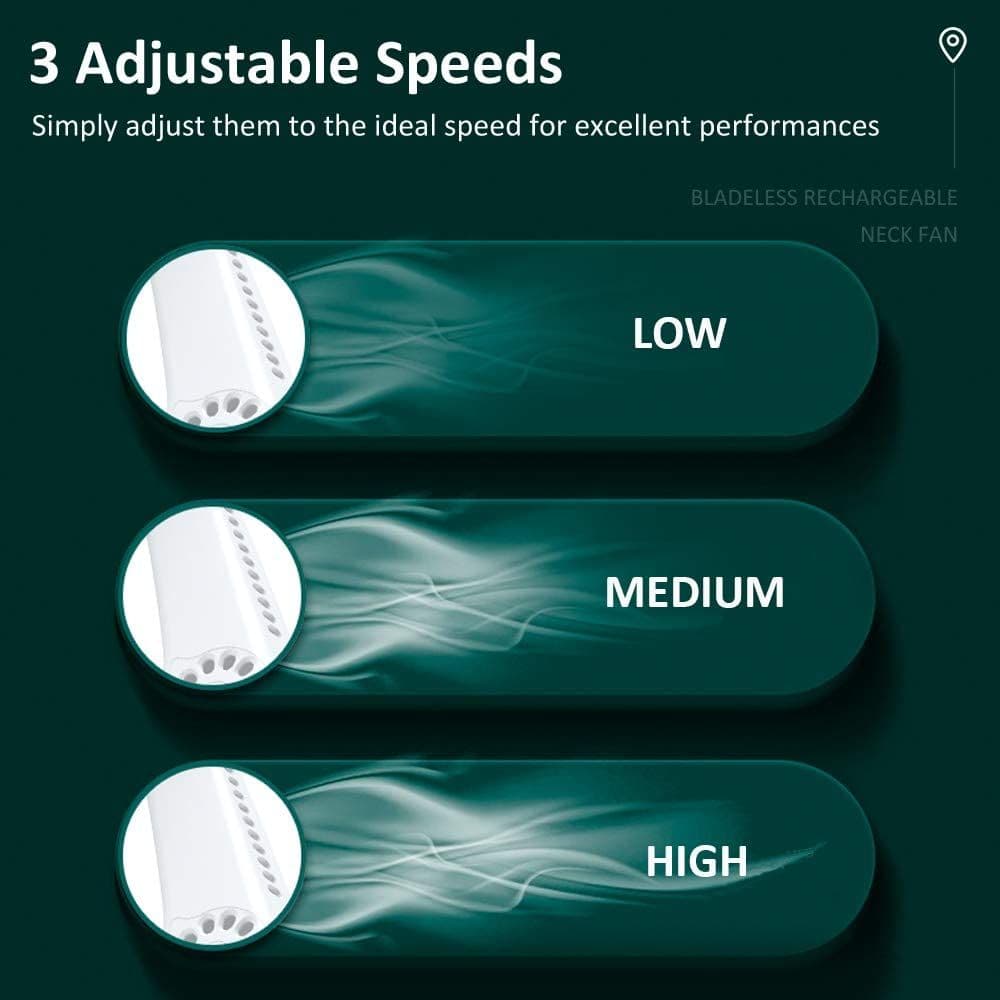 image-Summer Portable Mini Cooling Fan Rechargeable Bladeless Neck Fan