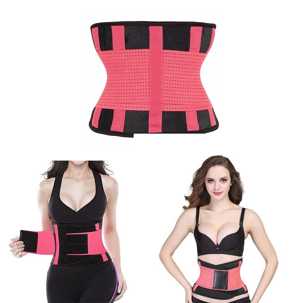 image-Women Body Shapers Waist Cincher Trimmer Pink XL