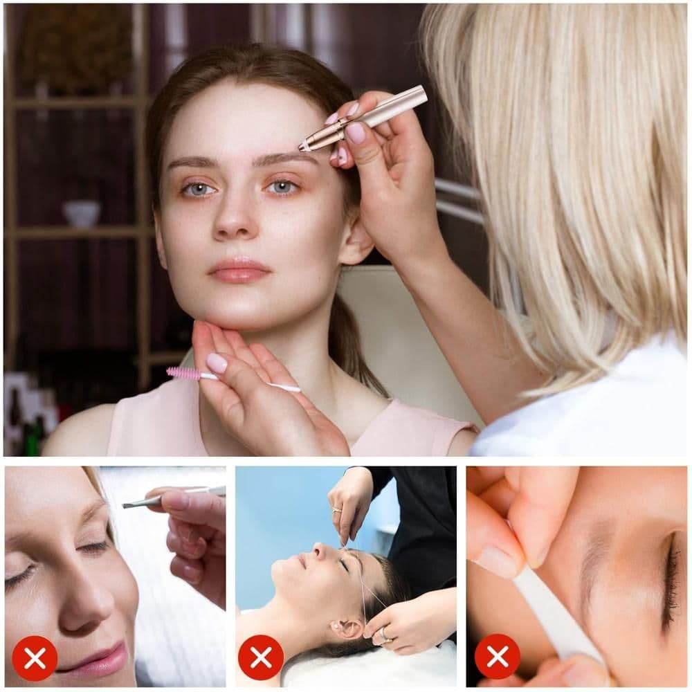 image-Rechargeable Painless Eye Brow Epilator Mini Electric Eyebrow Trimmer