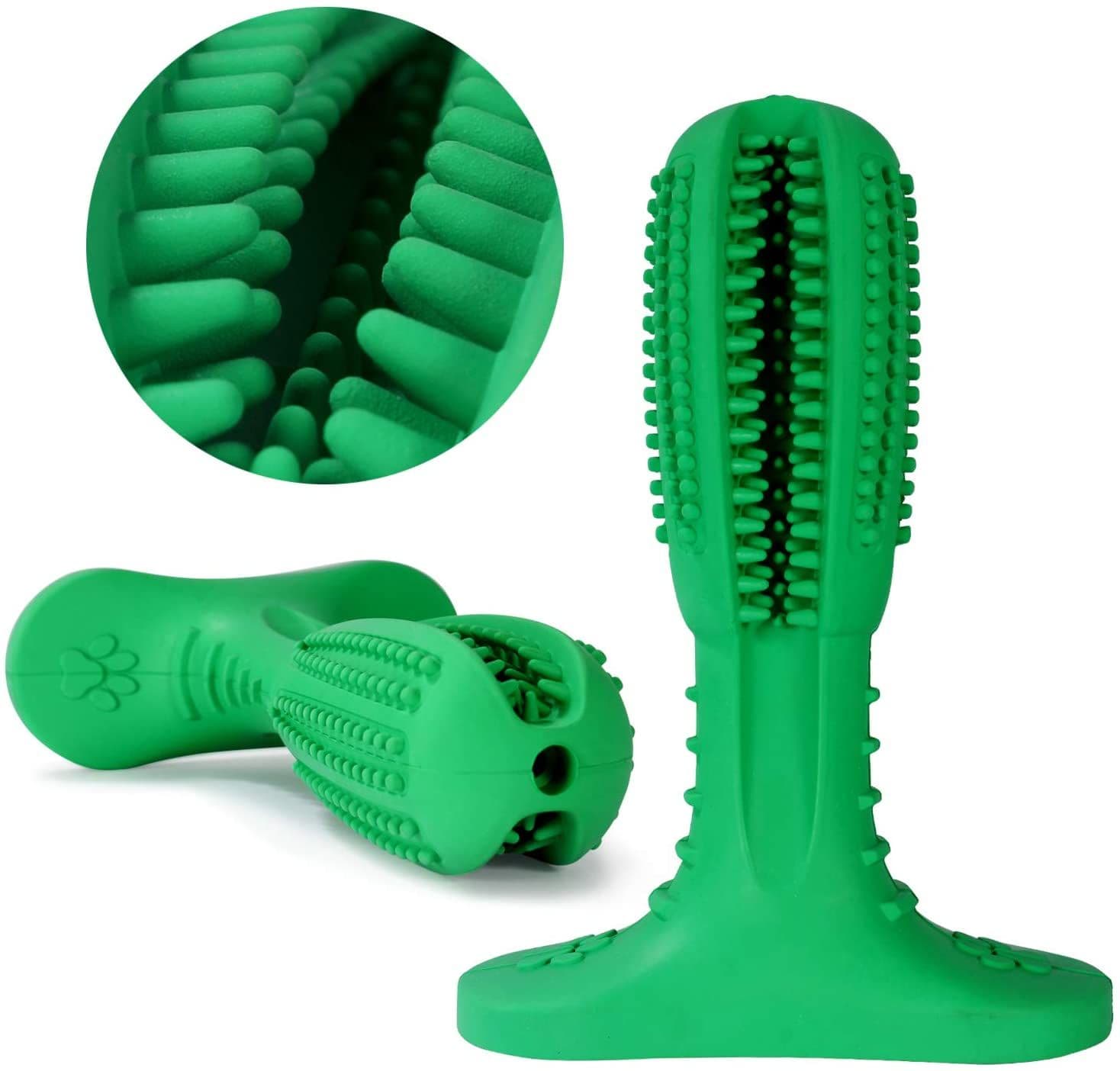 image-Natural Rubber Bite Resistant Dog Toothbrush Toy