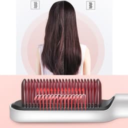 image-New PTC Heating Hair Straightener Brush Ceramic