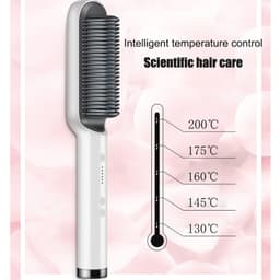 image-New PTC Heating Hair Straightener Brush Ceramic