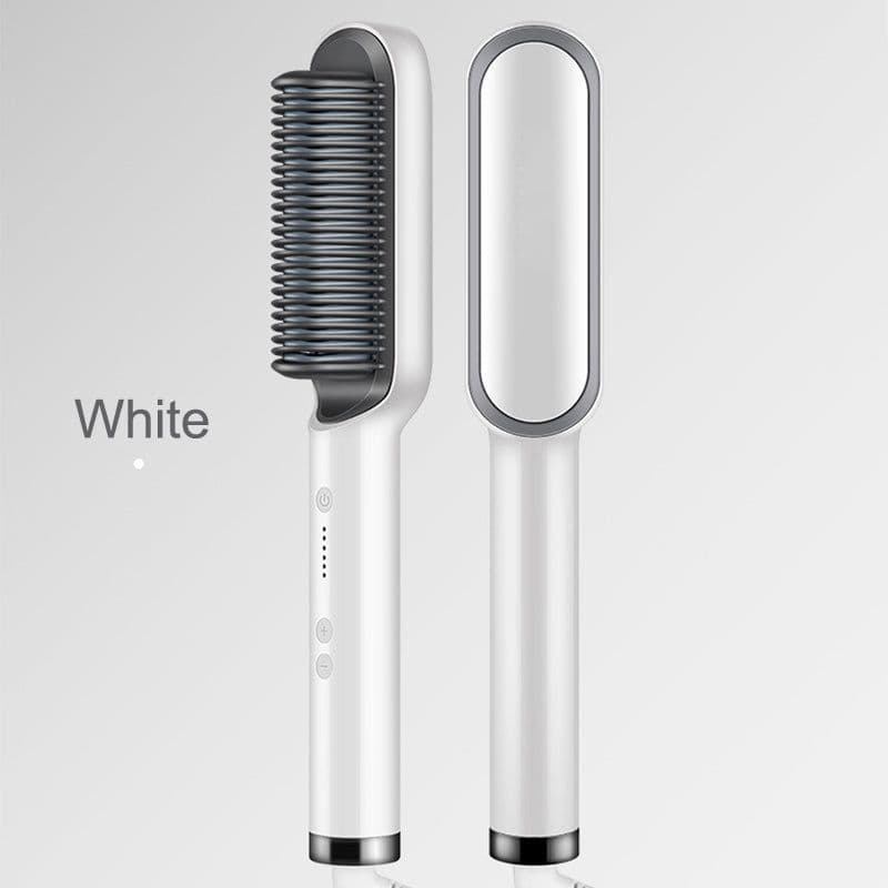 image-New PTC Heating Hair Straightener Brush Ceramic