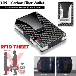 image-Slim Carbon Fiber Credit Card Holder RFID Blocking