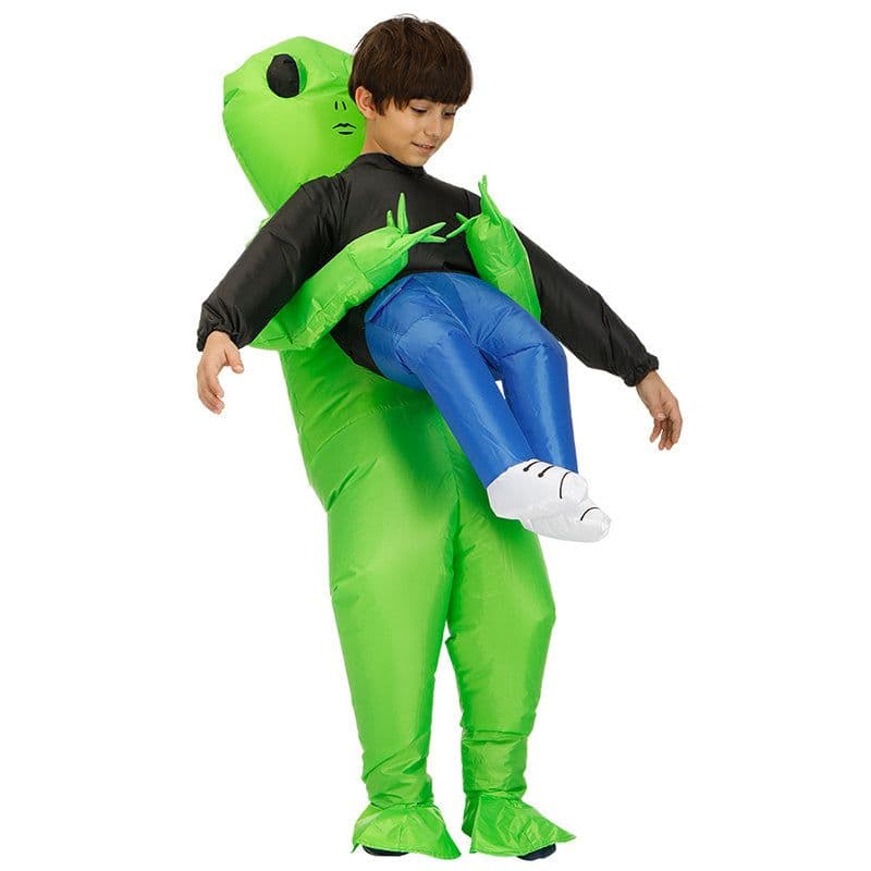 image-Inflatable Costume Green Alien Kids Party Dress