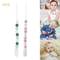 image-Food-grade Silicone Teething Beads Nipple Clip