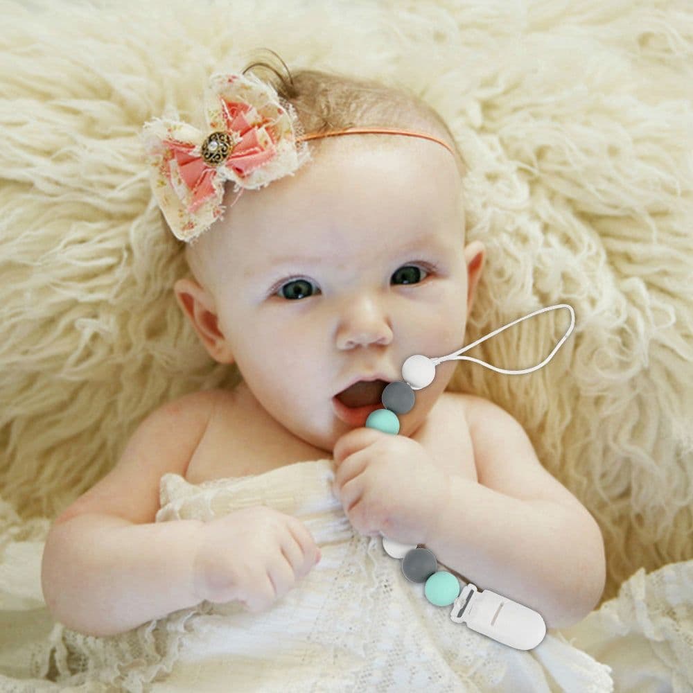 image-Food-grade Silicone Teething Beads Nipple Clip