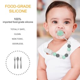 image-Food-grade Silicone Teething Beads Nipple Clip