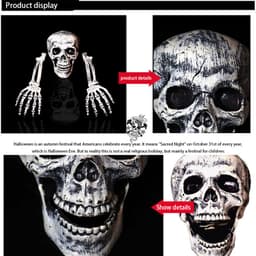image-Halloween Party Decoration Lifelike Skull And Hand