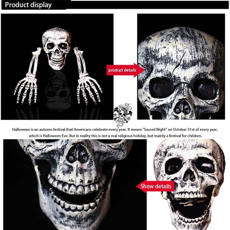 image-Halloween Party Decoration Lifelike Skull And Hand