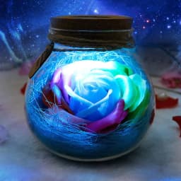 image-LED RGB Flower Lamp Desk light Xmas Gift Blue
