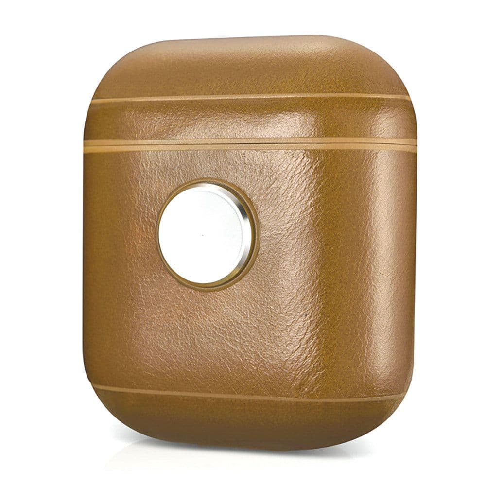 image-Leather Earphone Case Gyro Box For AirPods Khaki