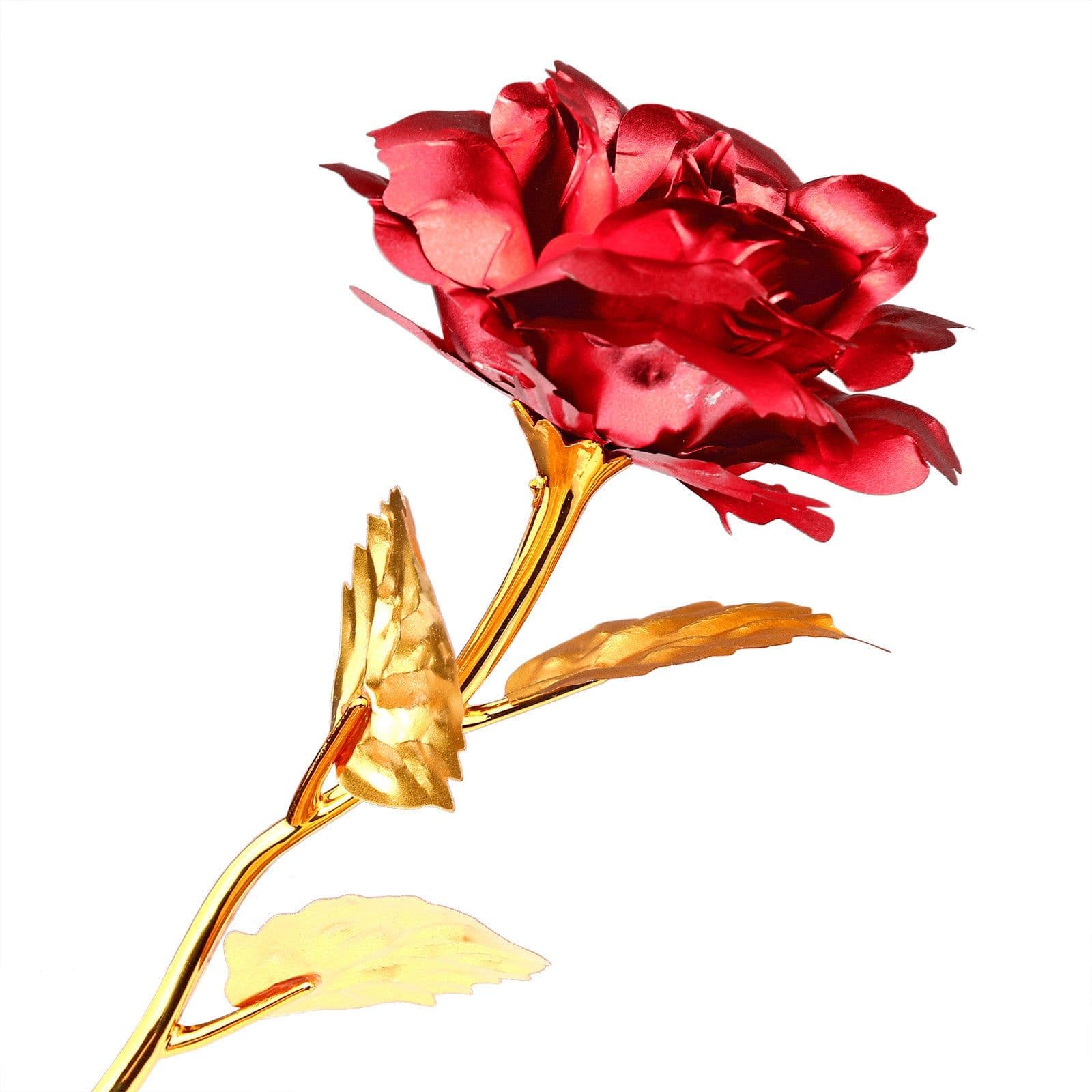 image-24K Foil Plated Red Rose Valentine's Day Gift