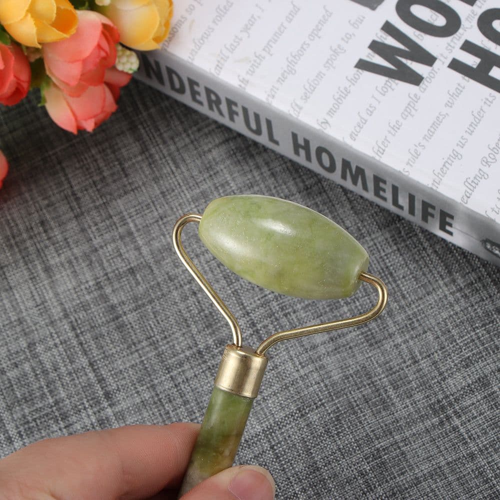 image-Natural Jade Facial Skin Massager Massage Roller
