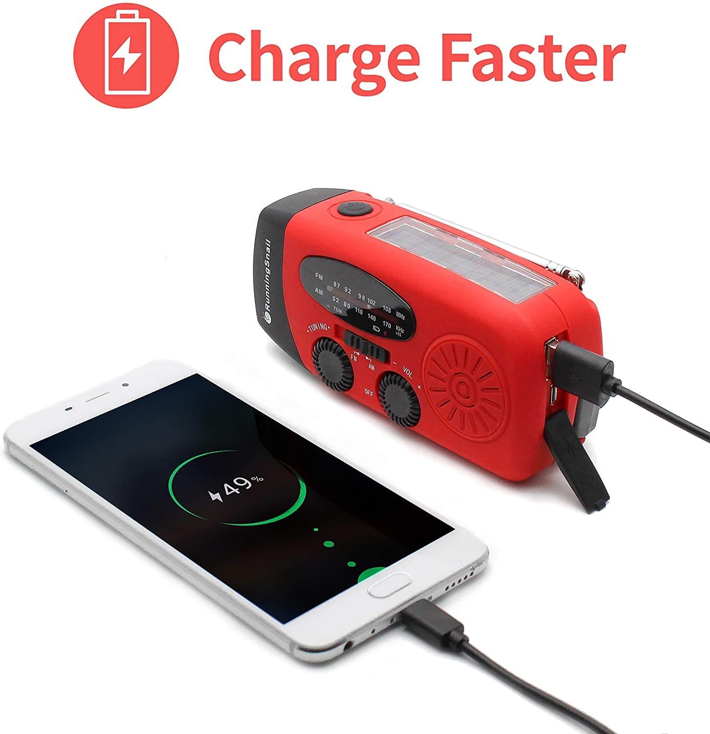 image-Emergency Hand Crank Radio Solar Power Bank