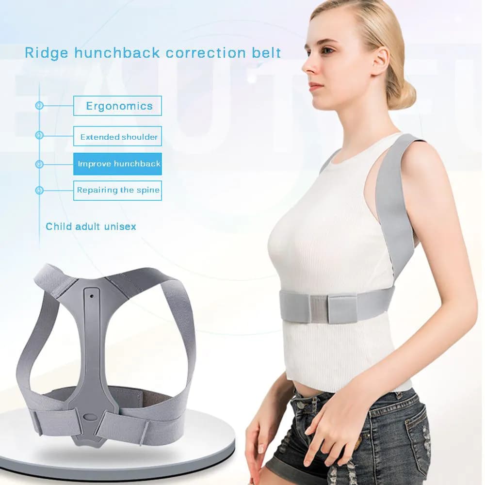 image-Adjustable Back Support Strap Posture Corrector